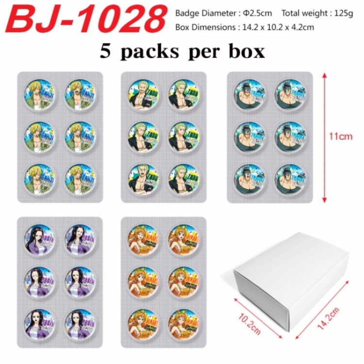 One Piece Anime peripheral pill bar badge 25mm 5 packs per box