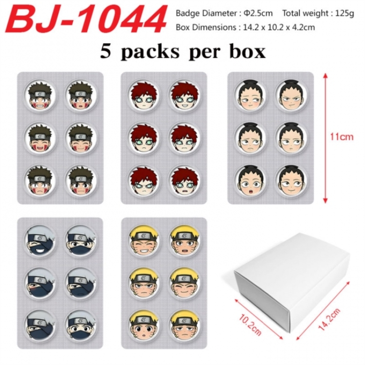 Naruto Anime peripheral pill bar badge 25mm 5 packs per box