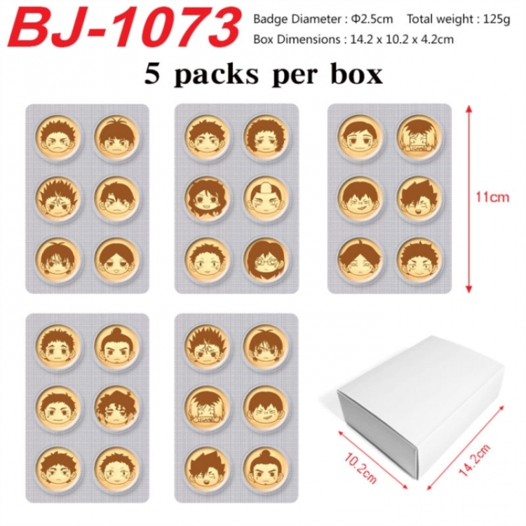 Haikyuu!! Anime peripheral pill bar badge 25mm 5 packs per box