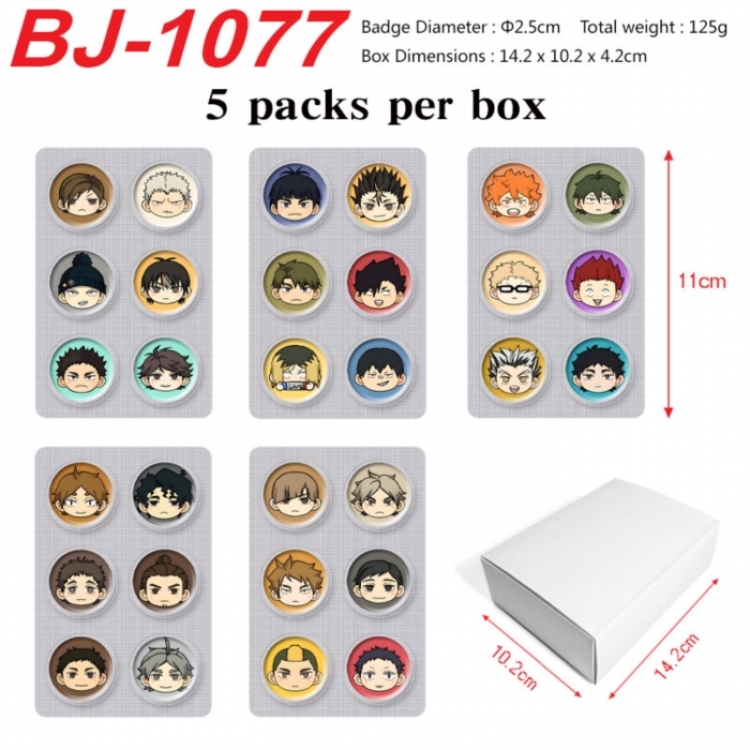 Haikyuu!! Anime peripheral pill bar badge 25mm 5 packs per box