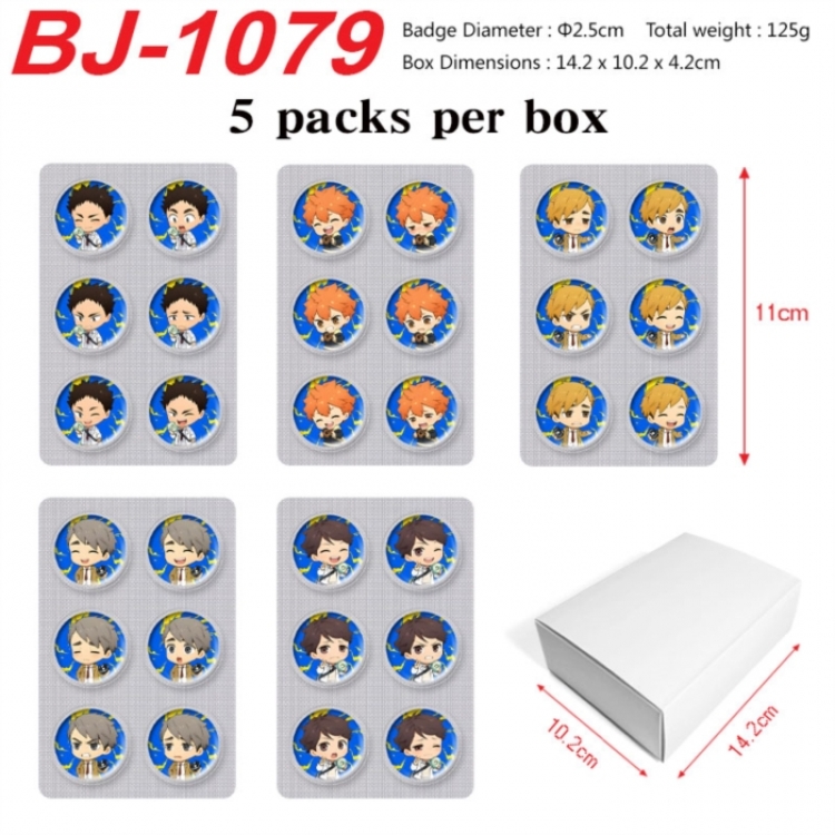 Haikyuu!! Anime peripheral pill bar badge 25mm 5 packs per box