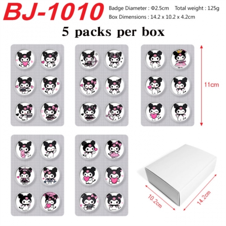 Sanrio Anime peripheral pill bar badge 25mm 5 packs per box