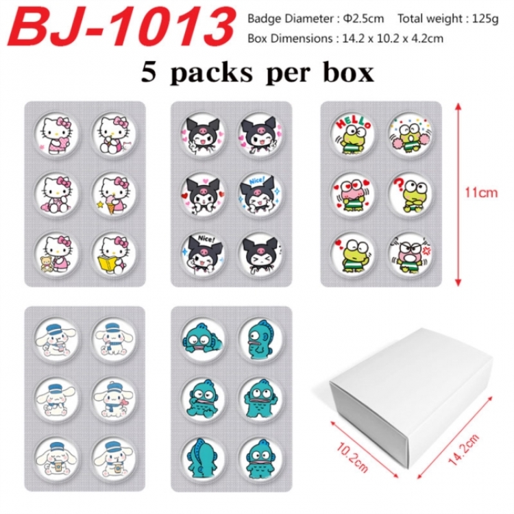 Sanrio Anime peripheral pill bar badge 25mm 5 packs per box