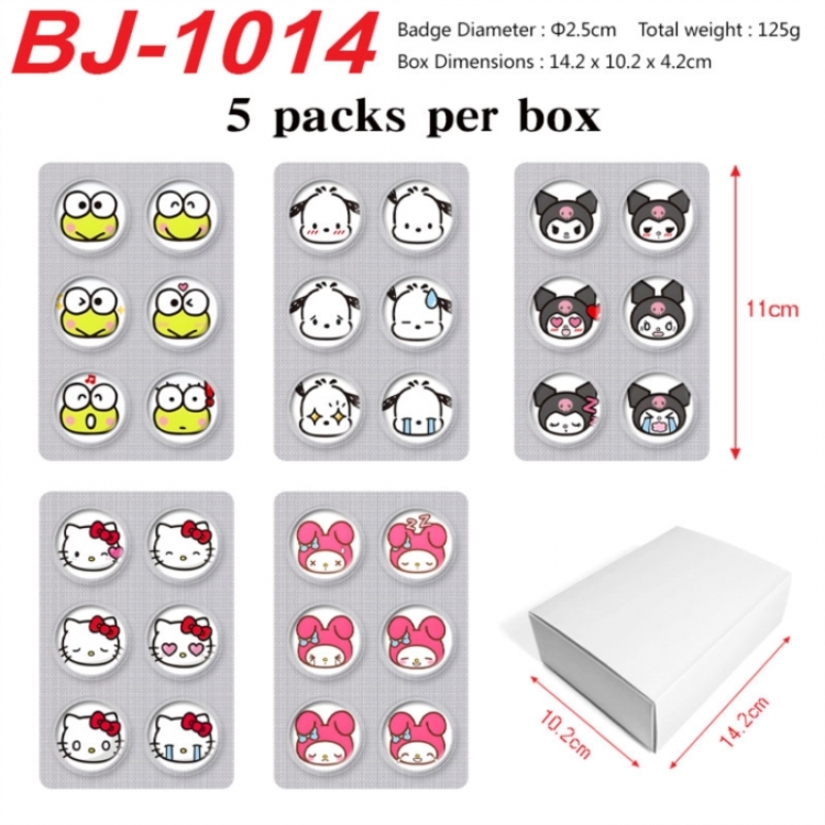 Sanrio Anime peripheral pill bar badge 25mm 5 packs per box