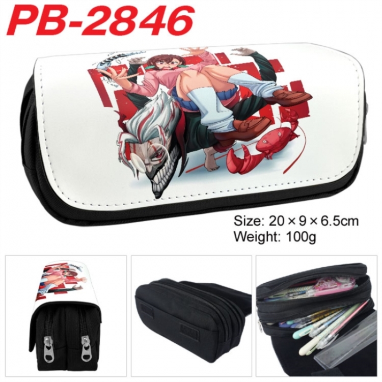 DANDADAN Anime double-layer pu leather printing pencil case 20x9x6.5cm