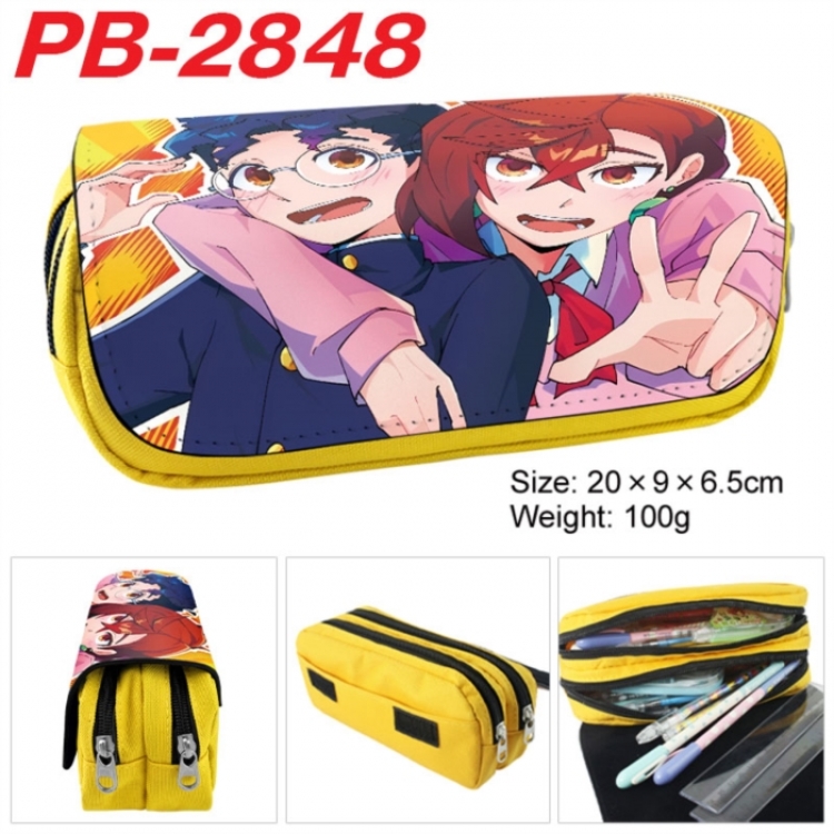 DANDADAN Anime double-layer pu leather printing pencil case 20x9x6.5cm