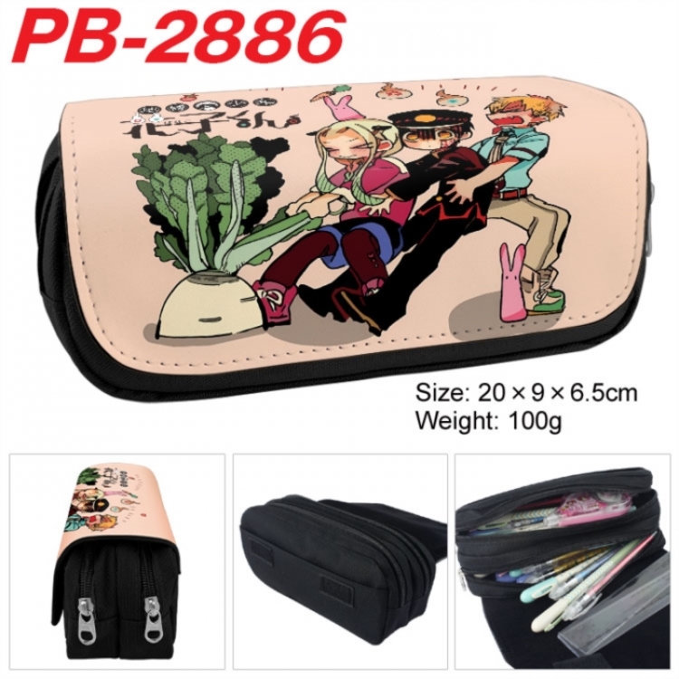 Toilet-bound Hanako-kun Anime double-layer pu leather printing pencil case 20x9x6.5cm