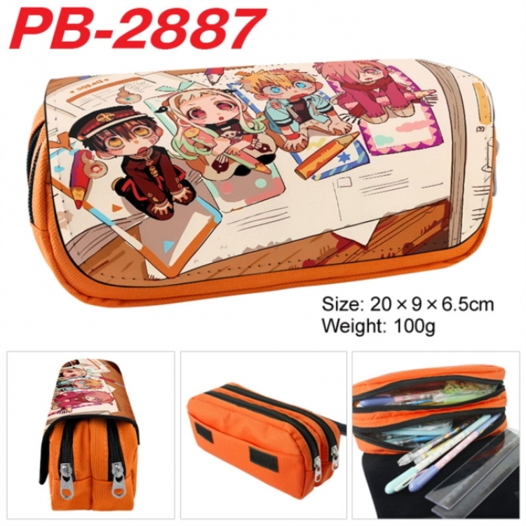 Toilet-bound Hanako-kun Anime double-layer pu leather printing pencil case 20x9x6.5cm