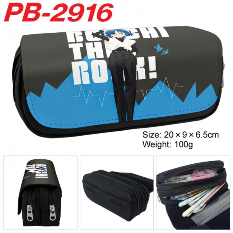 BOCCHI THE ROCK! Anime double-layer pu leather printing pencil case 20x9x6.5cm