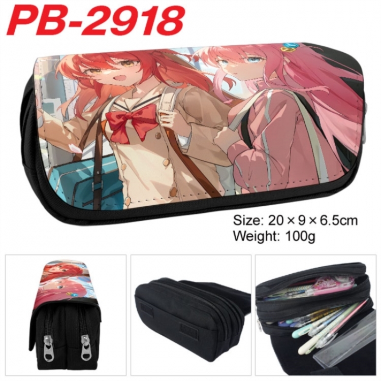 BOCCHI THE ROCK! Anime double-layer pu leather printing pencil case 20x9x6.5cm