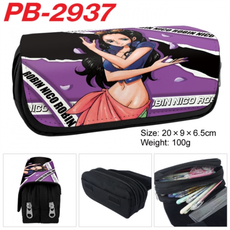 One Piece Anime double-layer pu leather printing pencil case 20x9x6.5cm
