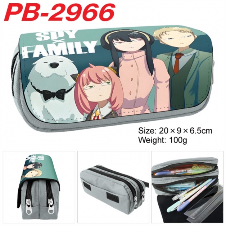 SPY×FAMILY Anime double-layer pu leather printing pencil case 20x9x6.5cm