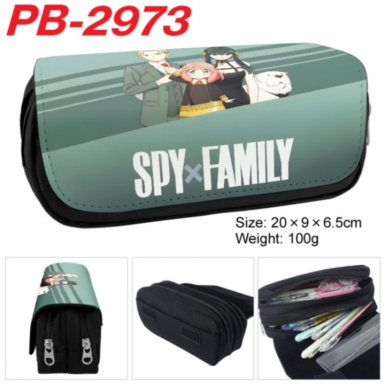 SPY×FAMILY Anime double-layer pu leather printing pencil case 20x9x6.5cm
