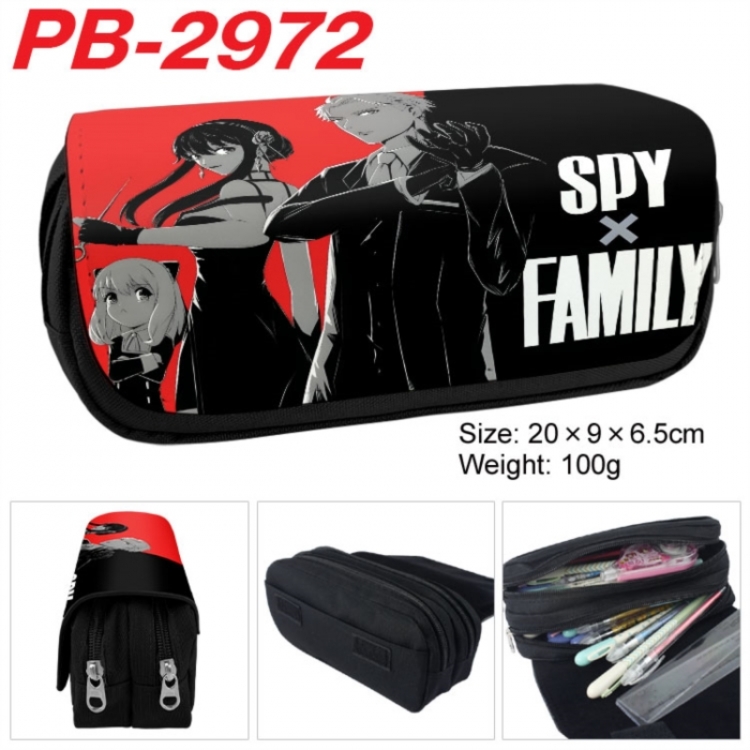 SPY×FAMILY Anime double-layer pu leather printing pencil case 20x9x6.5cm
