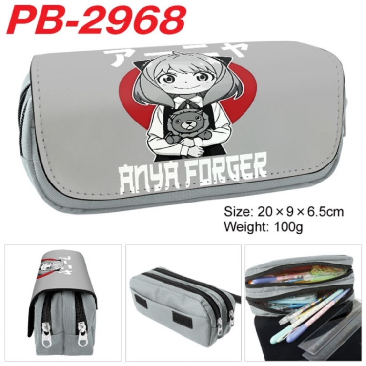 SPY×FAMILY Anime double-layer pu leather printing pencil case 20x9x6.5cm
