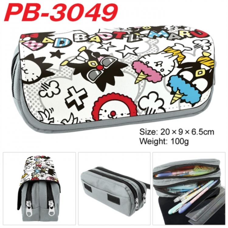 Sanrio Anime double-layer pu leather printing pencil case 20x9x6.5cm