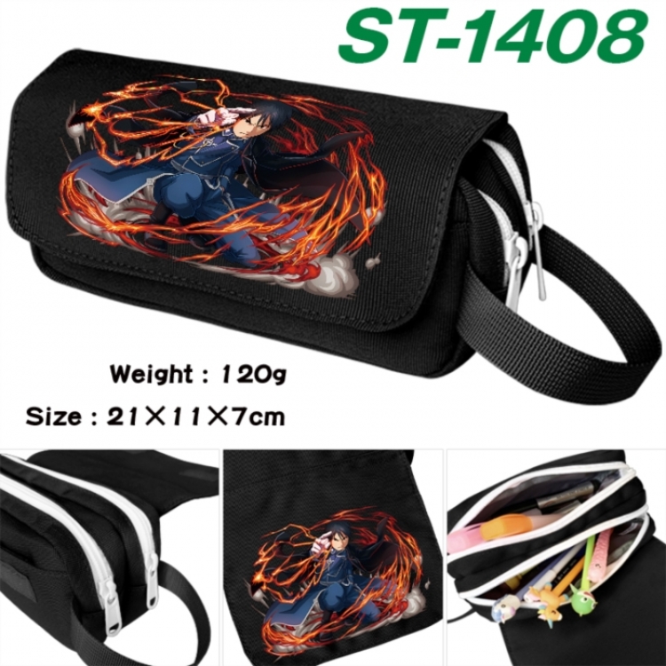 Fullmetal Alchemist Anime waterproof canvas portable double-layer pencil bag cosmetic bag 21x11x7cm