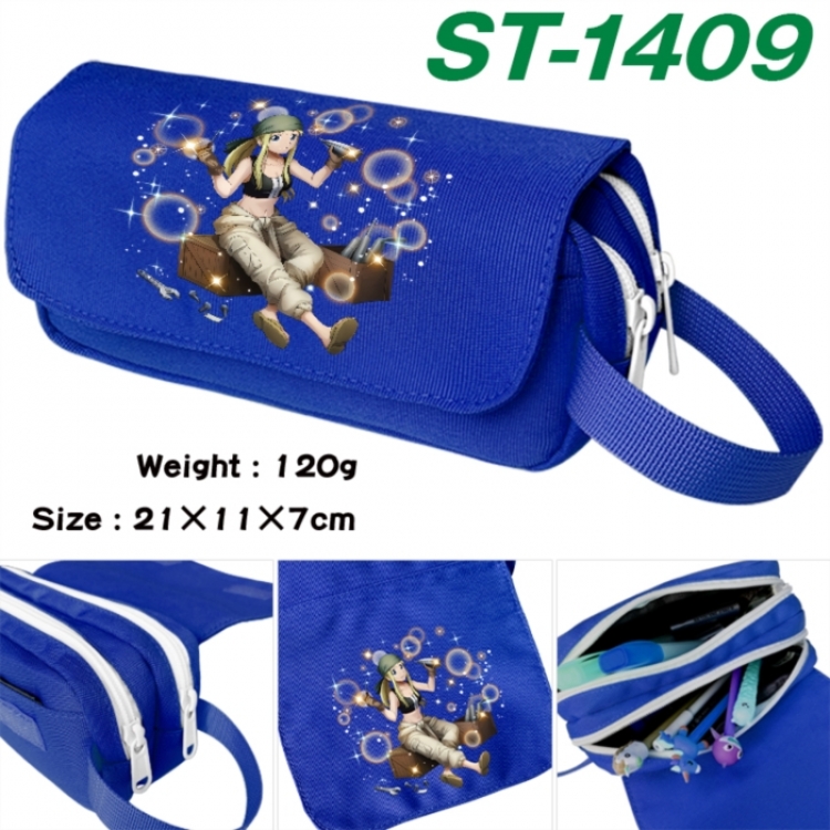 Fullmetal Alchemist Anime waterproof canvas portable double-layer pencil bag cosmetic bag 21x11x7cm