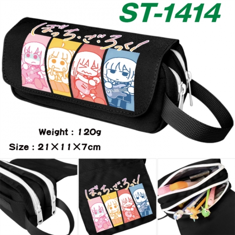 BOCCHI THE ROCK! Anime waterproof canvas portable double-layer pencil bag cosmetic bag 21x11x7cm
