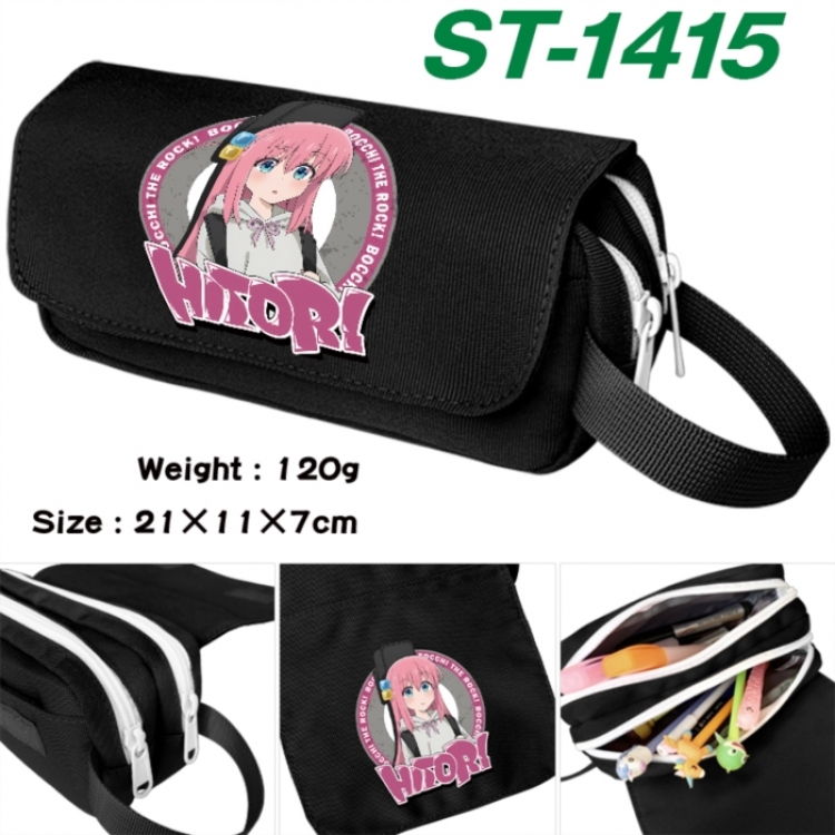 BOCCHI THE ROCK! Anime waterproof canvas portable double-layer pencil bag cosmetic bag 21x11x7cm