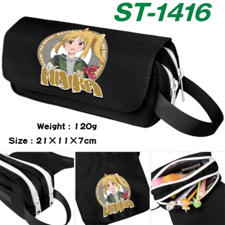 BOCCHI THE ROCK! Anime waterproof canvas portable double-layer pencil bag cosmetic bag 21x11x7cm