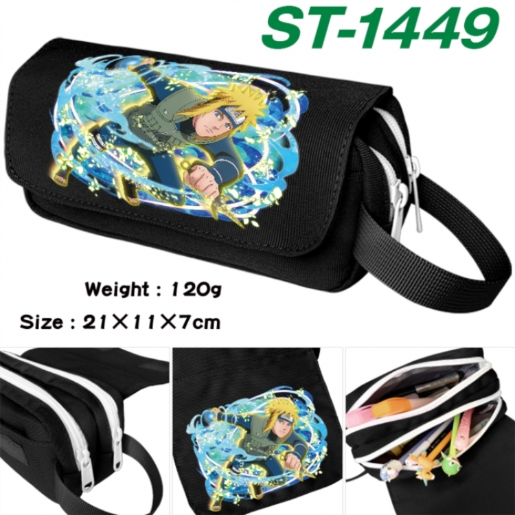 Naruto Anime waterproof canvas portable double-layer pencil bag cosmetic bag 21x11x7cm