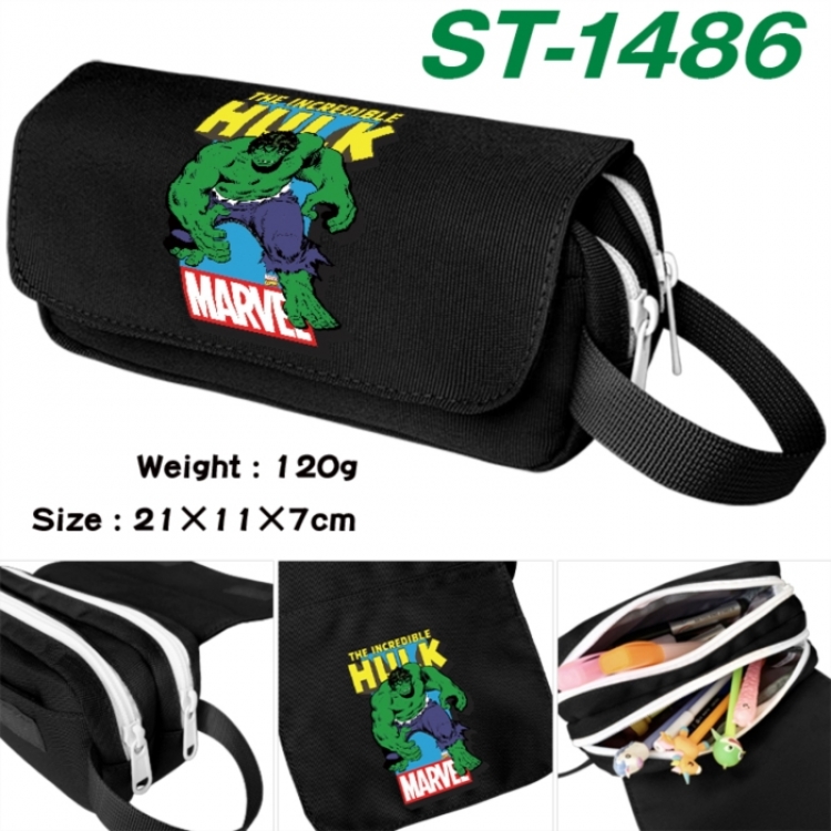 Marvel Anime waterproof canvas portable double-layer pencil bag cosmetic bag 21x11x7cm
