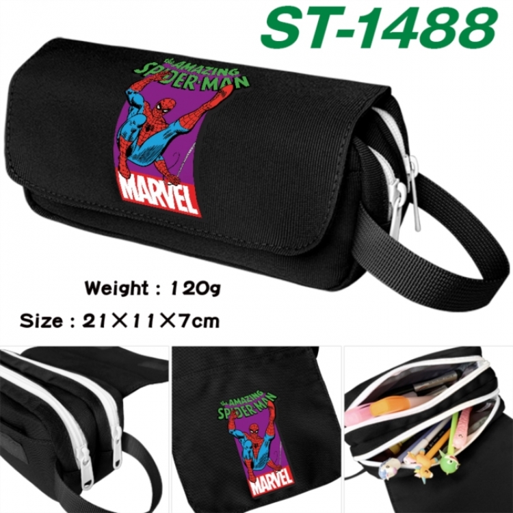 Marvel Anime waterproof canvas portable double-layer pencil bag cosmetic bag 21x11x7cm