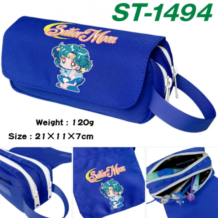 sailormoon Anime waterproof canvas portable double-layer pencil bag cosmetic bag 21x11x7cm