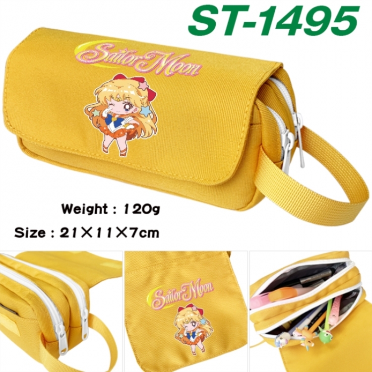 sailormoon Anime waterproof canvas portable double-layer pencil bag cosmetic bag 21x11x7cm