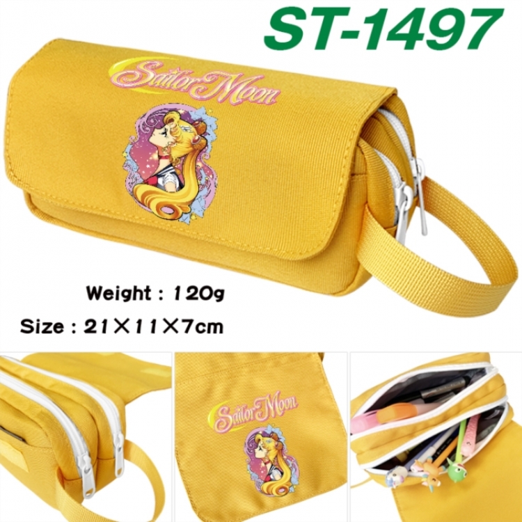 sailormoon Anime waterproof canvas portable double-layer pencil bag cosmetic bag 21x11x7cm