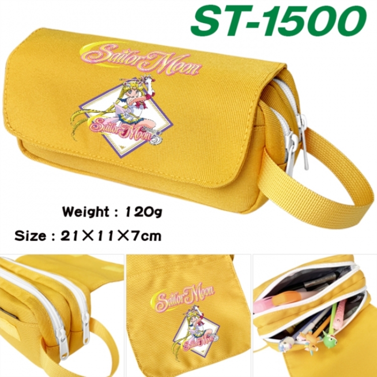sailormoon Anime waterproof canvas portable double-layer pencil bag cosmetic bag 21x11x7cm