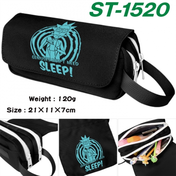 Rick and Morty Anime waterproof canvas portable double-layer pencil bag cosmetic bag 21x11x7cm