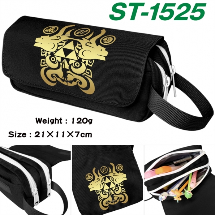 The Legend of Zelda Anime waterproof canvas portable double-layer pencil bag cosmetic bag 21x11x7cm