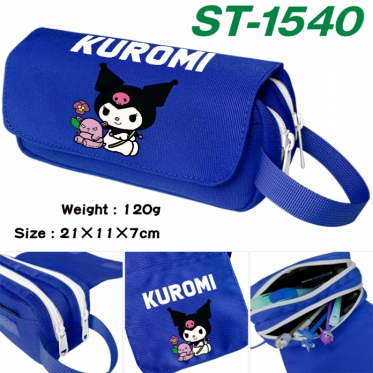 Sanrio Anime waterproof canvas portable double-layer pencil bag cosmetic bag 21x11x7cm