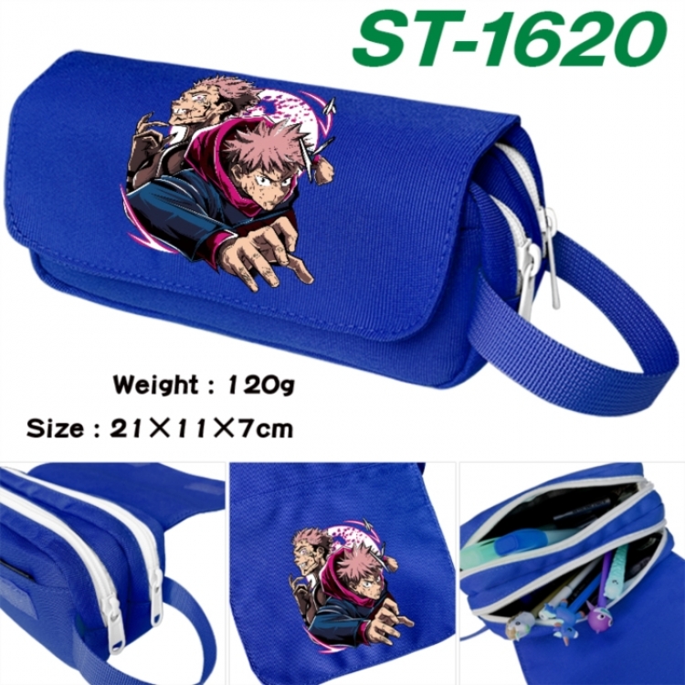 Jujutsu Kaisen Anime waterproof canvas portable double-layer pencil bag cosmetic bag 21x11x7cm