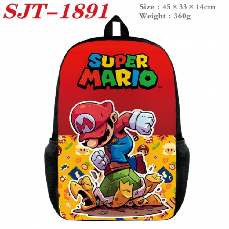 Super Mario Anime nylon canvas backpack student backpack 45x33x14cm