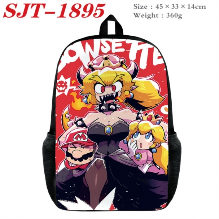 Super Mario Anime nylon canvas backpack student backpack 45x33x14cm