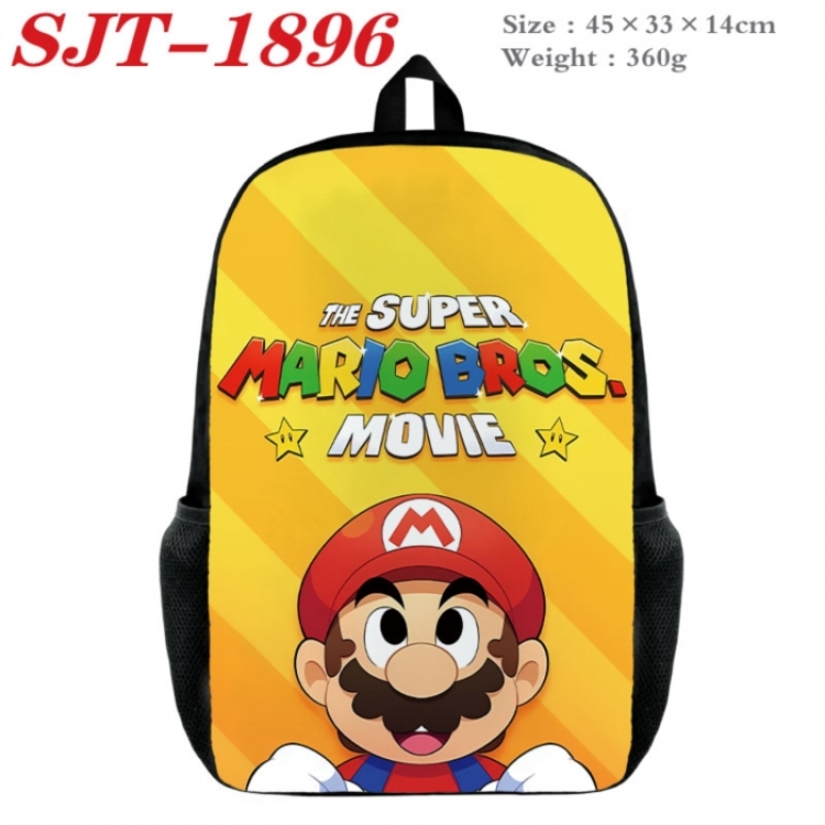 Super Mario Anime nylon canvas backpack student backpack 45x33x14cm