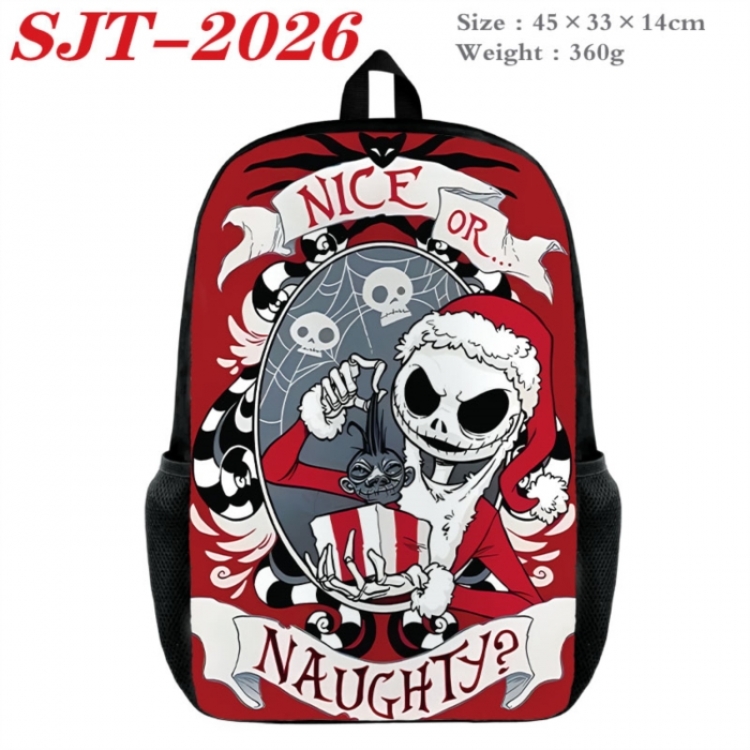 The Nightmare Before Christmas Anime nylon canvas backpack student backpack 45x33x14cm