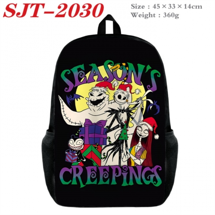 The Nightmare Before Christmas Anime nylon canvas backpack student backpack 45x33x14cm