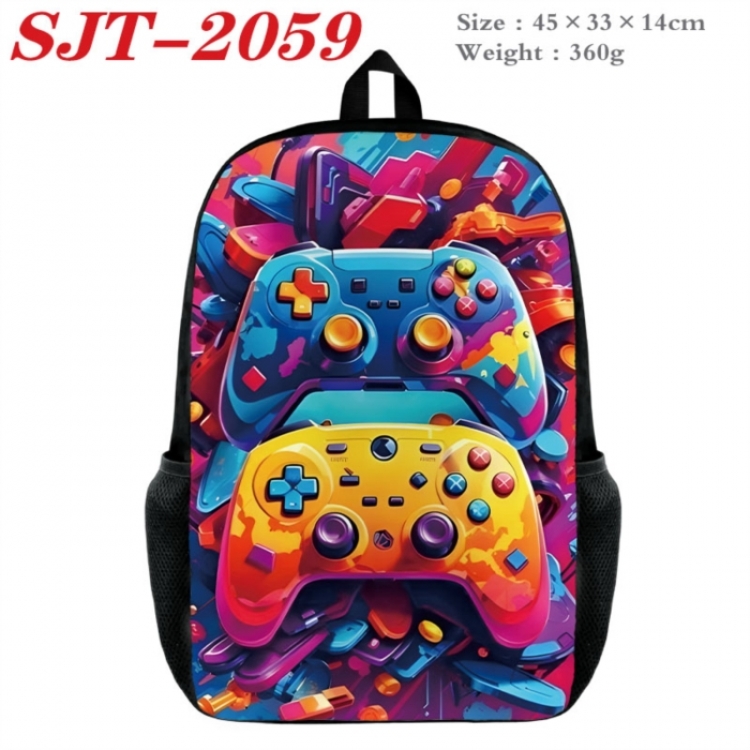GamePad Anime nylon canvas backpack student backpack 45x33x14cm