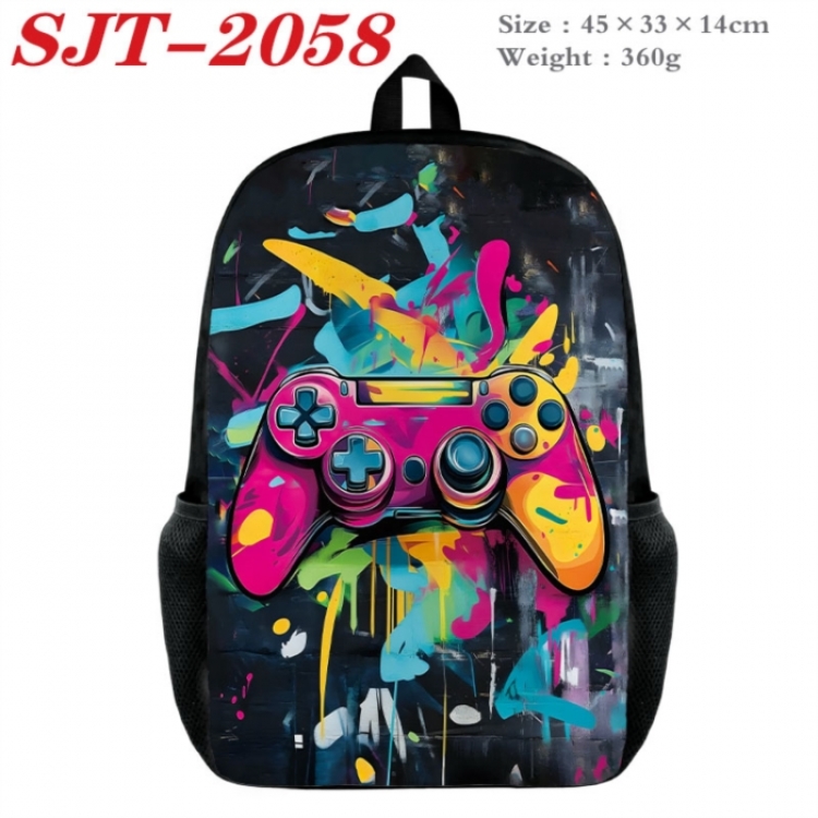GamePad Anime nylon canvas backpack student backpack 45x33x14cm