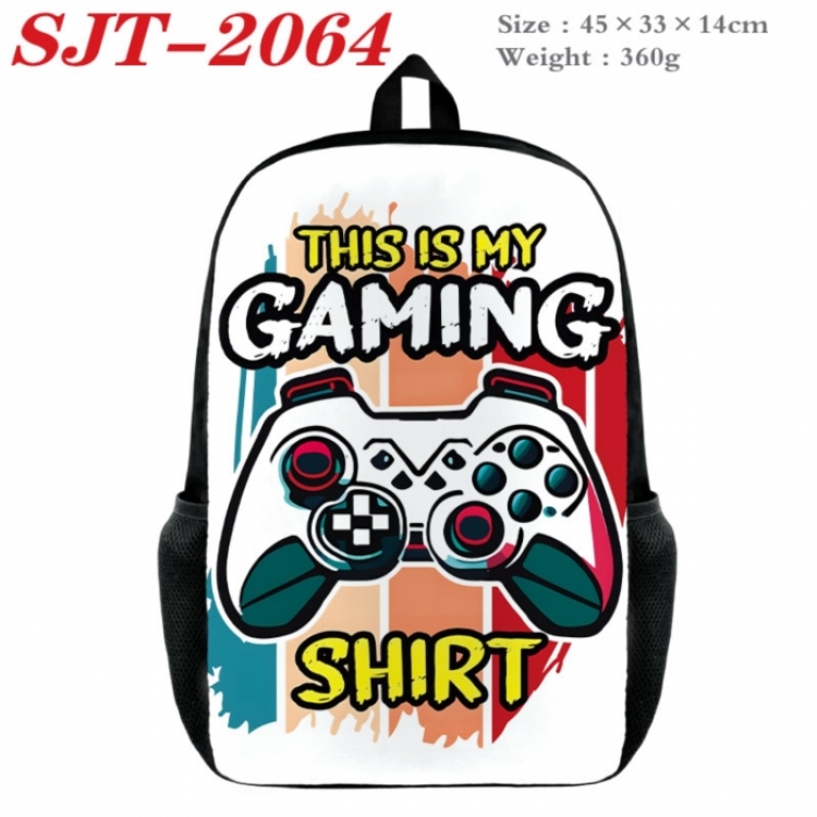 GamePad Anime nylon canvas backpack student backpack 45x33x14cm