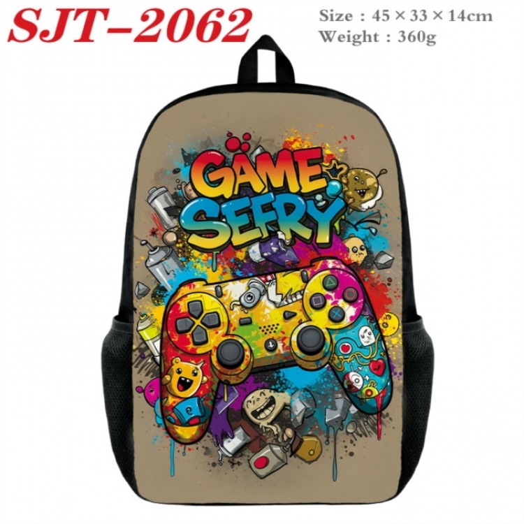 GamePad Anime nylon canvas backpack student backpack 45x33x14cm