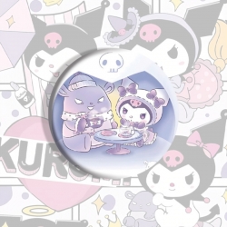Kuromi Anime tinplate brooch b...