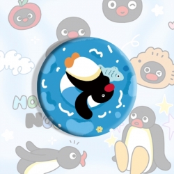 Pingu Anime tinplate brooch ba...