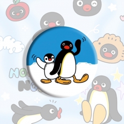 Pingu Anime tinplate brooch ba...