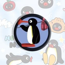 Pingu Anime tinplate brooch ba...