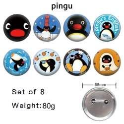 Pingu Anime tinplate brooch ba...